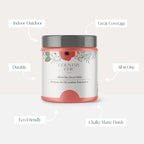 Country Chic All-in-One Chalk Paint for Furniture, Cabinets, Home Decor, Eco-Friendly, Matte Finish, Built-In Primer & Top Coat for Wood, Metal - Sunset Glow (Coral Pink) - Pint 16 oz (475 ml)