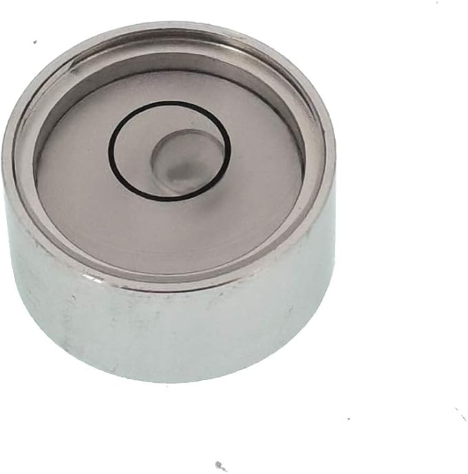 Mini Metal universal horizontal bubble water level balance bubble level round 13x7mm (silvery white）
