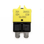 E39 Manual-Resettable Blade Automotive Fuse - ATC/ATO Low-Profile 20A, 12V-32V DC for Marine/RV/Car (5-Pack)