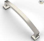 Asidrama 10 Pack 5 Inch(128mm) Hole Centers Kitchen Cabinet Handles, Brushed Satin Nickel Cabinet Pulls Kitchen Cabinet Hardware for Cupboard Drawer Pulls