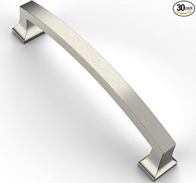 Asidrama 30 Pack 5 Inch(128mm) Hole Centers Kitchen Cabinet Handles, Brushed Satin Nickel Cabinet Pulls Kitchen Cabinet Hardware for Cupboard Drawer Pulls