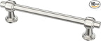 Alzassbg 10 Pack Brushed Satin Nickel Cabinet Pulls, 5 Inch(128mm) Hole Centers Cabinet Handles Kitchen Hardware Straight Bar for Cabinets and Drawer AL3505SN