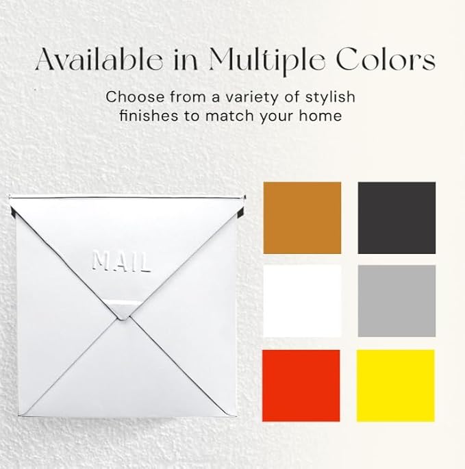 NACH Mailboxes for Outside Wall Mount, 10 x 10 x 4 inch White Wall Mount Mailbox, Waterproof Mailboxes for Outside - Chicago Style Mail Box