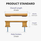 10 Pack 4 Inch Length|3 Inch(76mm) Hole Center Champagne Bronze Kitchen Cabinet Handles, Cabinet Pulls Kitchen Cabinet Hardware, Cupboard Pulls, Drawer Handles