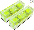 2Pcs Square Bubble Spirit Levels with Magnetic Base 52x20x15mm Three Line Bubble Level Measuring Layout Tools Levels