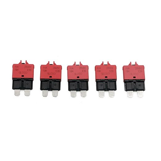 E39 Manual-Resettable Blade Automotive Fuse - ATC/ATO Low-Profile 10A, 12V-32V DC for Marine/RV/Car (5-Pack)