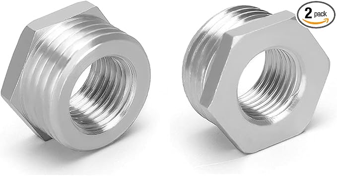 Joywayus Stainless Steel Hex Head Bushing Reducer Pipe Fitting 1-1/2 NPT Male × 3/4 NPT Female (Pack of 2)