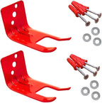 Fork Fire Extinguisher Mount, Wall Hook, Red, (2 Brackets)
