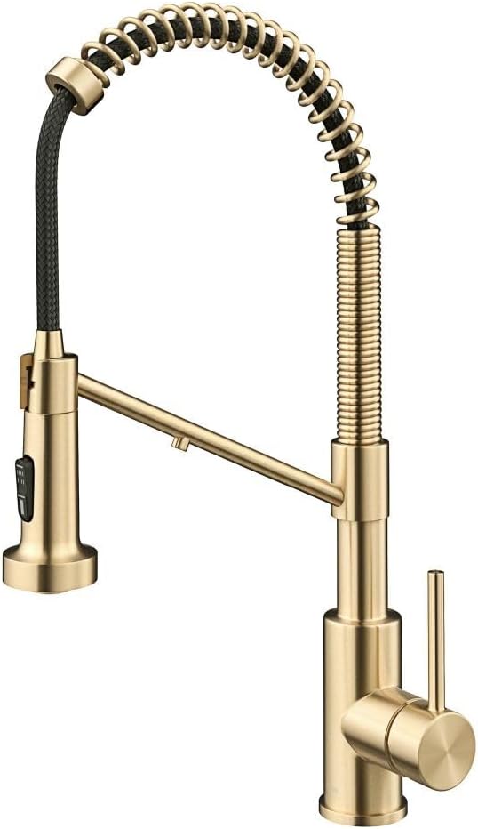 KRAUS Bolden 2-in-1 Commercial Style Pull Down Single Handle Water Filter Kitchen Faucet for Reverse Osmosis or Water Filtration System in Spot-Free Antique Champagne Bronze, KFF-1610SFACB