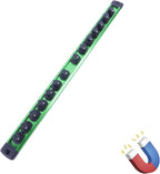 Magnetic Socket Holder Organizer Set:3/8-Inch Drive Socket Trays Socket, 360° Swivel 14 Clips Socket Holder Kit, For Automotive Mechanic Garage (Green)