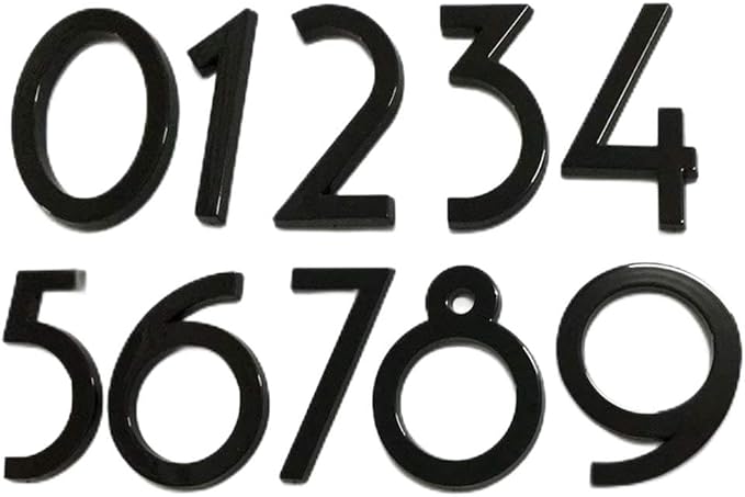 Diggoo 10 Pack Mailbox Numbers 0-9, 2 Inch High, Door Address Numbers Stickers for Apartment, House, Room, Office, Cars, Trucks, Black Plating Process Number Sign