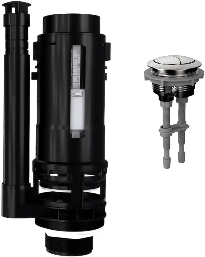 R&T 2-Inch Dual Flush Valve with Top Push Button Toilet Repair Kit Inside Tank dual flush valve replacement kit for 2-piece Toilet A2423