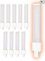 GoodBulb 9 Watt Replacement Horizontal LED Plug-in Light Bulbs | Commercial 6 Watt Hybrid 2 Pin GX23 Base 3500K Neutral White | High Output 520 Lumens | 120° Beam LED PL Light Bulbs | 10 Pack