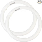 FC12T9/KB 32 Watt Light Bulb, 12 inch FCL 32W T9 Circular Fluorescent Light Bulb, FC12T9 WW Round Light Bulbs Warm White 3000K, G10q 4 Pin Prong Base, 2 Pack