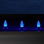 25-Pack OptiCore LED C9 Blue Light Bulbs - Vintage Christmas Light Replacement Bulbs, Smooth Vintage Ceramic Style, E17 Base (Smooth)