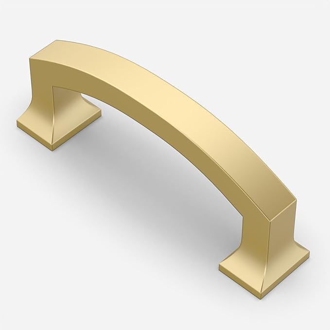 Asidrama 10 Pack 3.75 Inch(96mm) Brushed Gold Kitchen Cabinet Handles, Cabinet Pulls Kitchen Cabinet Hardware for Cupboard Drawer Pulls