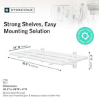 StoreYourBoard 2-Pack Heavy Duty Wall Shelves 2ft x 4ft – Wall-Mounted Garage Storage Shelving and Organization for Sheds, Closets, or Utility Rooms – Holds 200 lbs - White