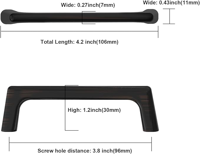 10 Pack Oil Rubbed Bronze Cabinet Pulls 3.75 Inch Kitchen Cabinet Handles Cabinet Hardware Kitchen Handles for Cabinets Cupboard Handles Bronze Kitchen Pulls Drawer Handle