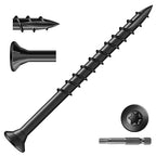 #9 x 2-1/2" Deck Screws (81Pcs) 1lb. Exterior Wood Screws. Carbon Steel, Black, Flat Head, Rust Resistant epoxy Coated, with T25 Star Bit