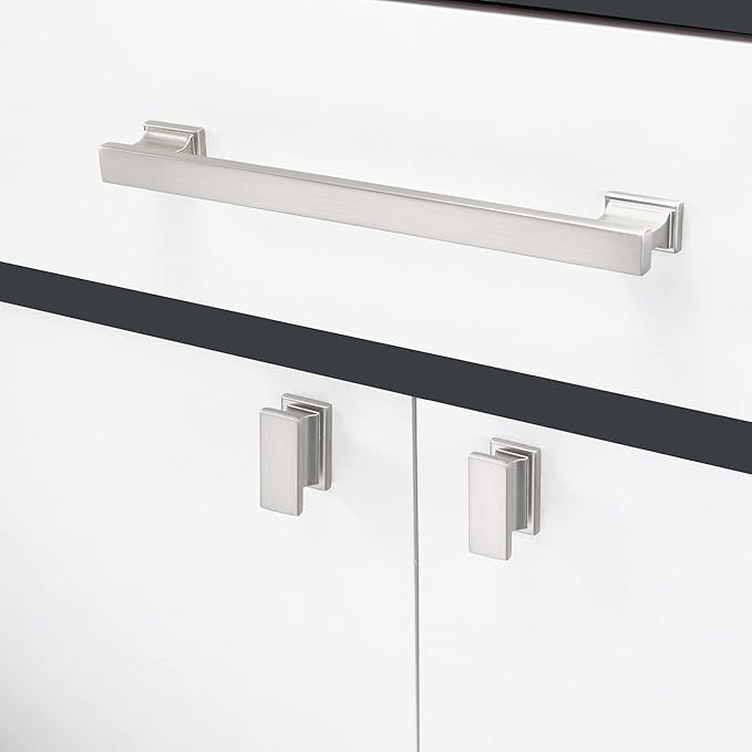 COTYKILEY 10 Pack 7 Inch(177mm) Brushed Satin Nickel Cabinet Handles Kitchen Cabinet Pulls Cabinet Door Handles Kitchen Cabinet Hardware