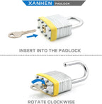 Locks Laminated Steel Keyed Padlocks Keyed Alike Locks Bulk, Normal Shackle Padlocks, Pack of 6 for Hasp Latch, Sheds, Fences, Storage Locker, School, Gym…