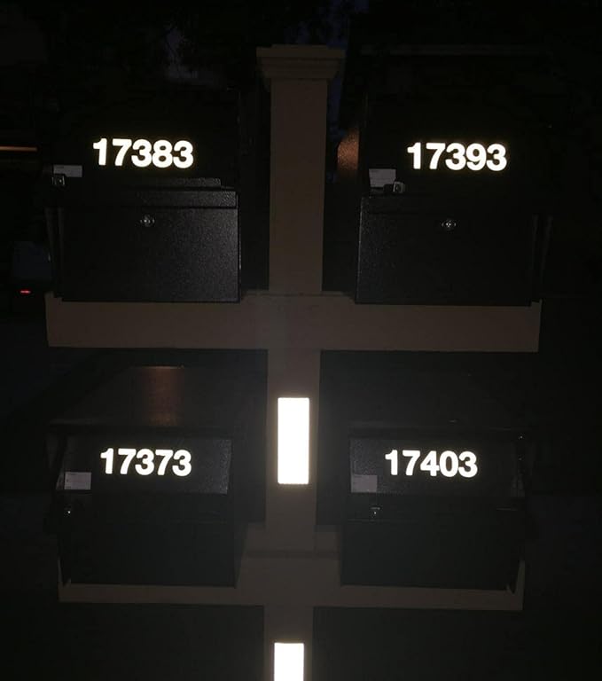 Reflective Mailbox Numbers Sticker Decal Die Cut Classic Style Vinyl Waterproof Number Self Adhesive 5 Sets (3" x 5 set) for Signs, Door, Cars, Trucks, Home, Business, Address Number (3inch, 5 sets)