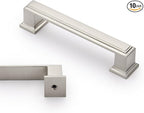 10 Pack 3.75 Inch(96mm) Hole Center Brushed Satin Nickel Modern Cabinet Pulls Kitchen Cabinet Handles Kitchen Cabinet Hardware Timeless Drawer Pulls for Dresser Cupboard Wardrobe, Nickel-B(3.75x10)