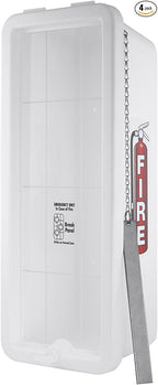 Fire Extinguisher Cabinet Fire Extinguisher Box Outdoor Fire Cabinet Mounted Fire Extinguisher Cabinet Fire Extinguisher Cover (White with Breaker Bar Attachment, Rx350, Plastic, 20 Pounds, 4, AKA1)