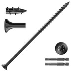 #14 x 8 Inch Deck Screws (190Pcs) 10lb. Exterior Wood Screws. Carbon Steel, Black, Flat Head, Rust Resistant epoxy Coated, with T30 Star Bit