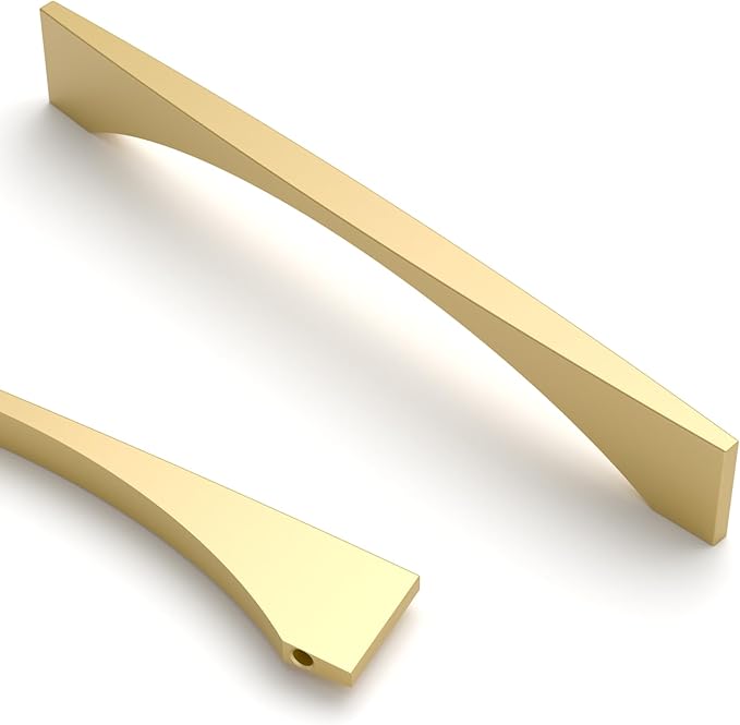Asidrama 2030 10 Pack 6.3 Inch(160mm) Brushed Gold Kitchen Cabinet Handles, Vintage Retro Cabinet Pulls Kitchen Cabinet Hardware for Cupboard Drawer Pulls
