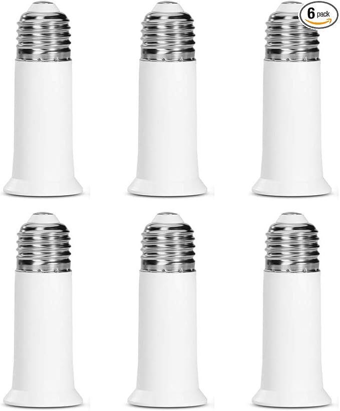 E26 Socket Extender - 6.5CM/2.56 Inch Socket Extension Adapter, 6-Pack