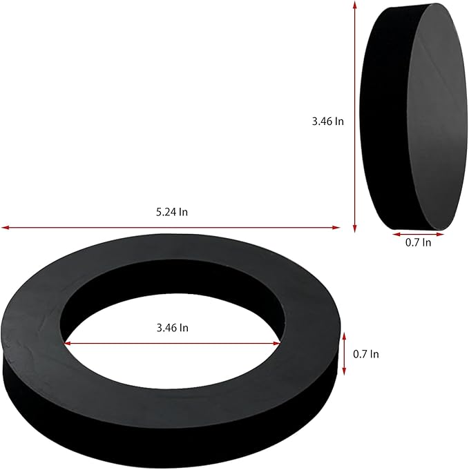 Z1200-NEOSEAL-GSKT-4 4" Bonded Neo-Seal Closet Gasket Kit Replacement for Wall Hung Toilet (Black)