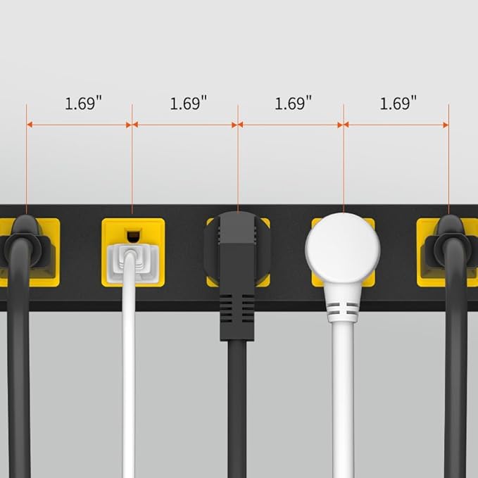 Heavy Duty Surge Protector 8 Outlet Long Power Strip Extension Cord Wide Spaced and Wall Mount Metal Powerstrip for Home Office Workshop Garage (10FT)