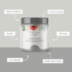 Country Chic All-in-One Chalk Paint for Furniture, Cabinets, Home Decor, Eco-Friendly, Matte Finish, Built-In Primer & Top Coat for Wood, Metal - No Wax Needed (Pebble Beach (Grey), Sample (4 oz)) -