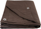 Mytee Products 12' x 16' Dark Brown Canvas Tarp 12oz - Water Resistant & Breathable - Heavy Duty Tarps - Multipurpose Tarpaulin Cover for Camping Tent