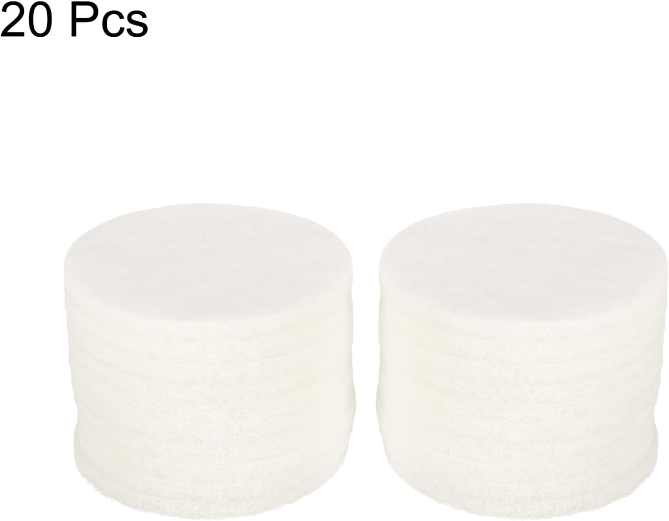 HARFINGTON 20pcs Scrubber Scouring Pads 450 Grits 5 Inch Drill Power Brush Hoop and Loop Surface Conditioning Disc Drill Scuffing Disc Scrub Pads for Home Kitchen Cleaning, White