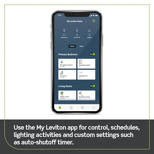 Leviton Decora Smart Outlet, Tamper-Resistant 15A, Wi-Fi 2nd Gen, Works with My Leviton, Alexa, Google Assistant, Apple Home/Siri & Wire-Free Companions for Switched Outlet, D215R-1RW, White