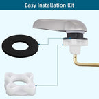 Hygie Rinse 2PCS Universal Metal Toilet Handle Replacement Kit Side Mount Toilet Lever Compatible with TOTO/Glacier Bay/Gerber, Toilet Flush Handle with Flapper Chain, Brushed Nickel