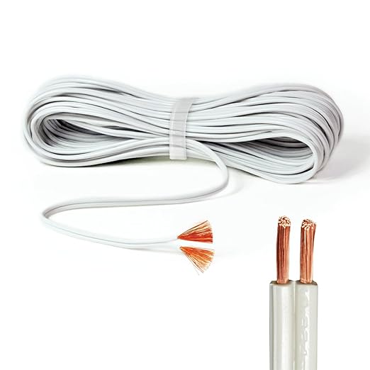 18/2 SPT-1W Bulk Lamp Cord 300-Volt 18-Gauge 50-feet Spool White UL Listed