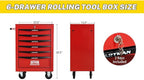 5-Drawer Steel Rolling Tool Cart with Wheels & Handle, Heavy-Duty Tool Chest Storage Cabinet for Garage and Workshop