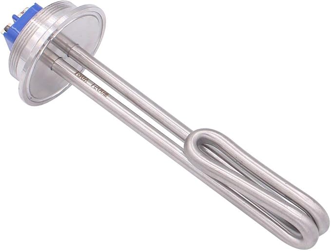 DERNORD 2 Inch (OD64) Tri-clamp 120V 1500W Foldback Heating Element Electric Water Heater with Low Watt Density