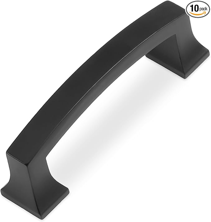 COTYKILEY 10 Pack 3 Inch(76mm) Matte Black Cabinet Handles Black Kitchen Cabinet Pulls Cabinet Door Handles Kitchen Cabinet Hardware