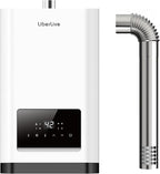 Propane Gas Tankless Water Heater with Vent Pipe, Indoor Installation, Max 3.6 GPM, 80,000 BTU Propane Residential On Demand Instant Tankless Hot Water Heater, Multiple Points of Use, 120V, White