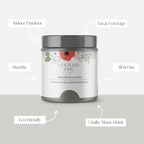 Country Chic All-in-One Chalk Paint for Furniture, Cabinets, Home Decor, Eco-Friendly, Matte Finish, Built-In Primer & Top Coat for Wood, Metal - No Wax Needed (Cobblestone (Grey), Sample (4 oz)) -
