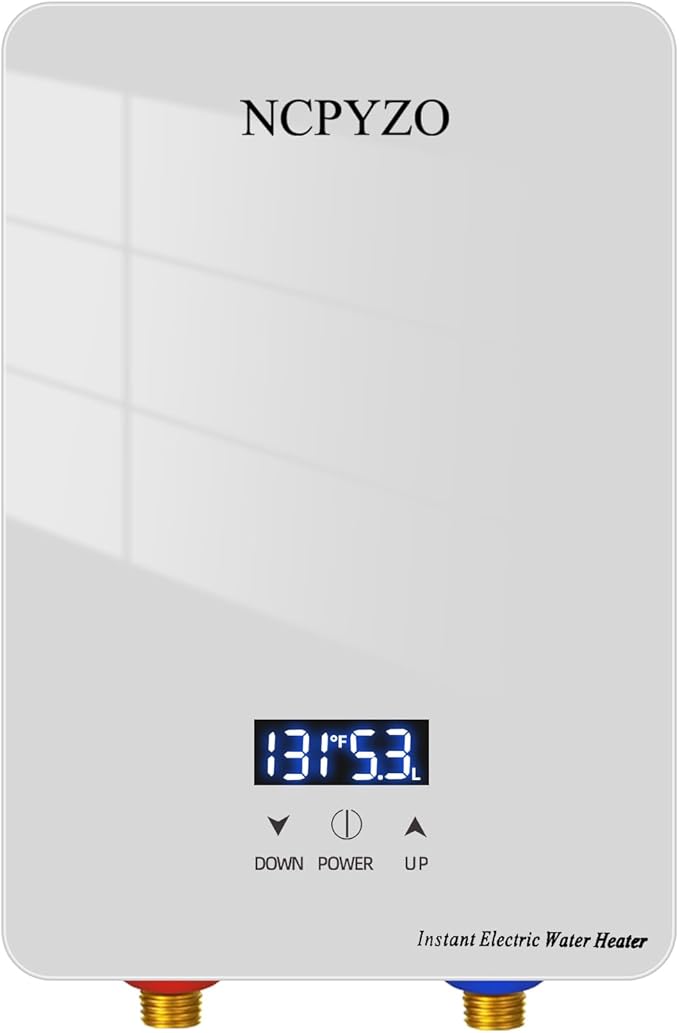 Instant Electric Water Heater 240V 6500W. Tankless Water Heater Electric for Kitchen、Bathroom、Under Sink.On Demand Hot Water Heaters with Self Modulating Technology.Energy Efficient&Easy Installation.