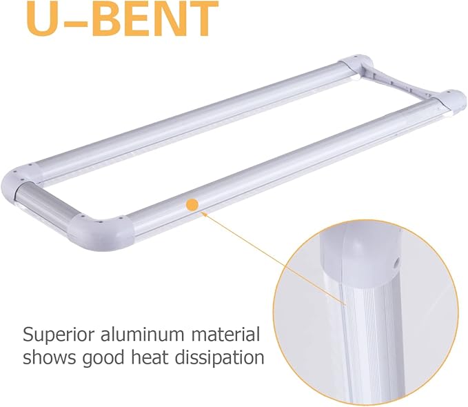 40-Pack T8 U Bend LED Tube Light 2FT 24W (60W Equivalent) U Shaped Bulb 6000K Daylight White 2640lm for Fluorescent Replacement, Dual-End Powered