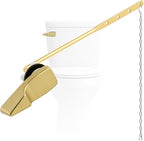 Hygie Rinse Front Mount Metal Toilet Handle Replacement Kit Compatible with American Standard/Mansfield/Gerber/TOTO/Kohler Toilet, Toilet Tank Flusher Lever with Flapper Chain, Brushed Gold