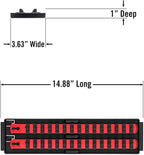 Ernst Manufacturing - 8492 Socket Boss 2-Rail 1/4-Inch-Drive Socket Organizer, 13-Inch, Red - Made in the USA