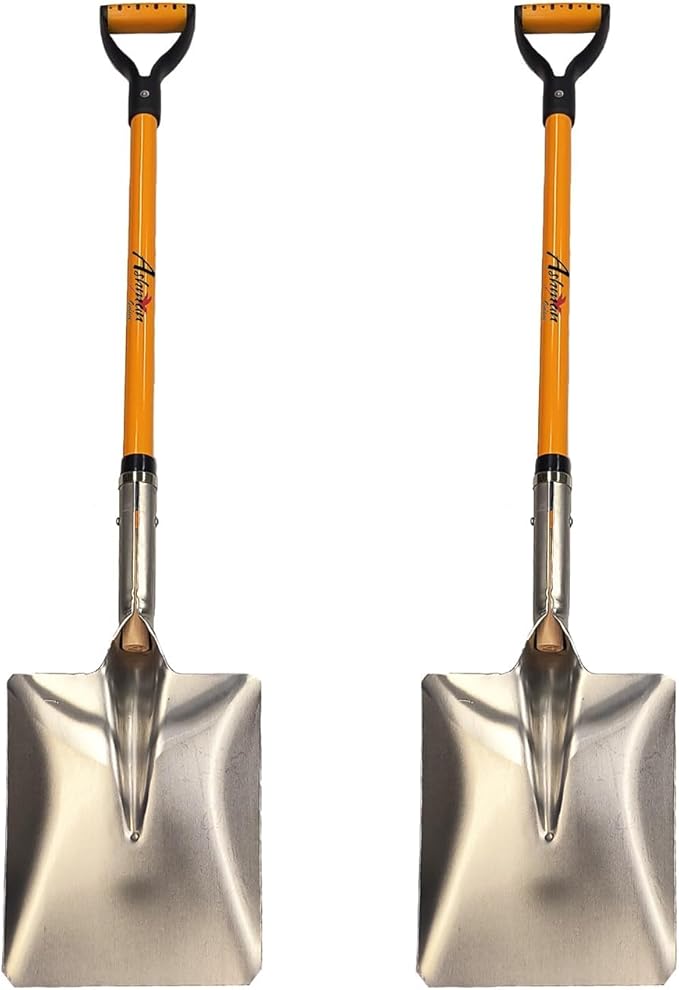 Ashman Snow Shovel with Large Scoop and Heavy Duty Handle (2 Pack)