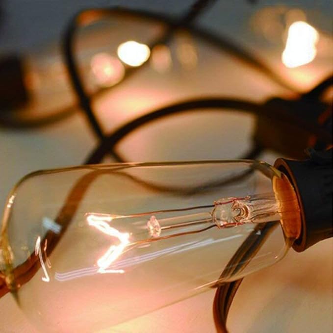 Abeja 10 Pack Replacement Bulbs for Outdoor String Lights, ST40 Clear Edison Light Bulbs,7 Watt- E17 Screw Base for Replacement Bulbs for Outdoor String Lights, Warm White